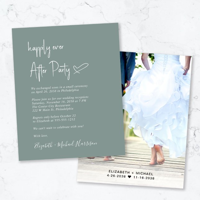 Foto Sage Green Wedding Einladung (Von Creator hochgeladen)