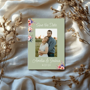 Foto "Sage Green Wildblume" Save the Date