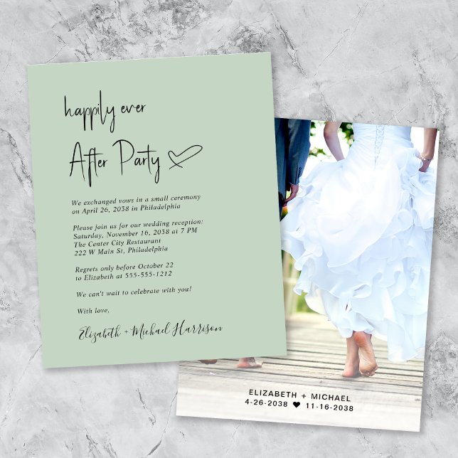 Foto Sage Hochzeit Einladung (Von Creator hochgeladen)