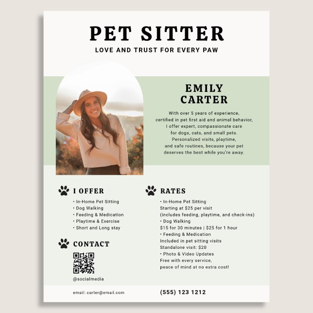 Foto-Sage QR-Code-Flyer für Heimtiere Flyer (Von Creator hochgeladen)