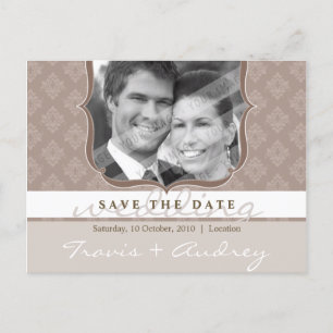 FOTO SAVE THE DATE :: Bilderrahmen-Eleganz 4 Ankündigungspostkarte