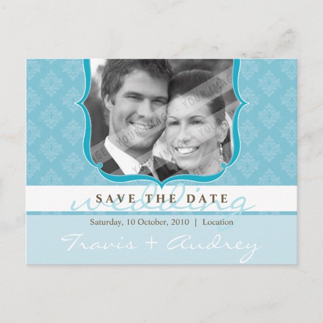 FOTO SAVE THE DATE: Bildrahmen Eleganz 1 Ankündigungspostkarte (Vorderseite)