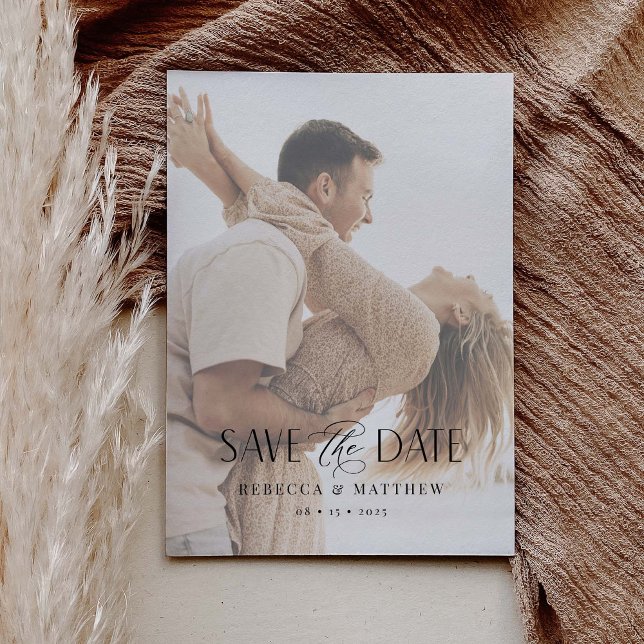 Foto Save the Date Card Boho Minimale Hochzeit (Von Creator hochgeladen)