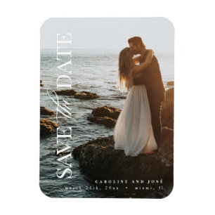 Foto Save the Date Card, elegant Moderne Magnet