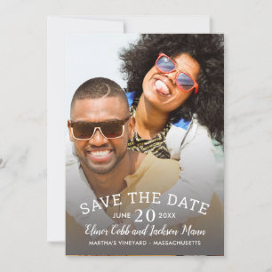 Foto Save the Date Card Modernes Kalligrafie Einladung