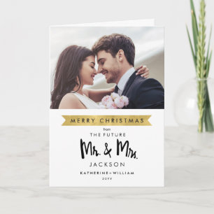 Foto Save the Date   Christmas Future Mr. und Mrs. Feiertagskarte