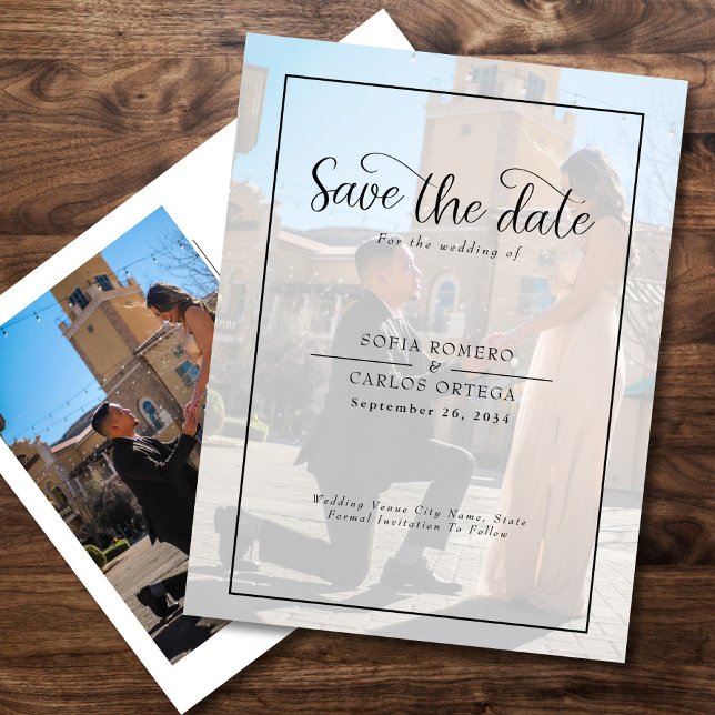 Foto Save the Date Einladung zur Hochzeit Postkarte (Von Creator hochgeladen)