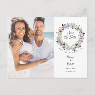 Foto Save the Date Elegantes Chic Lavendel Postkarte