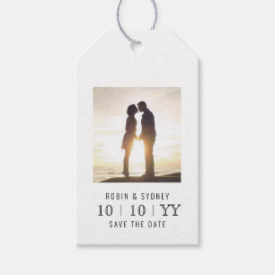 Foto   SAVE THE DATE   Geschenktafel Weiß Geschenkanhänger