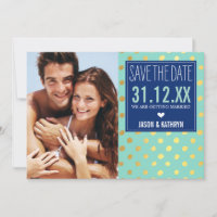 FOTO SAVE THE DATE Goldfolie Polka Nadelminze