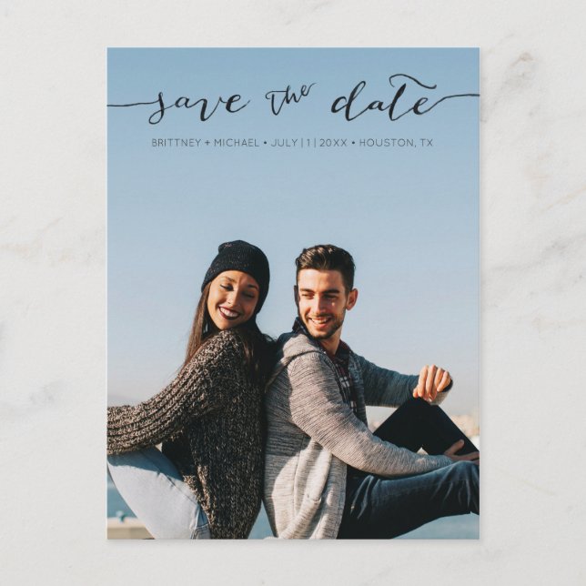Foto Save the Date handschriftlich | Postkarte (Vorderseite)