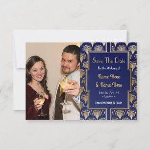 Foto Save the Date Hochzeitsfeier Art Déco der 20e