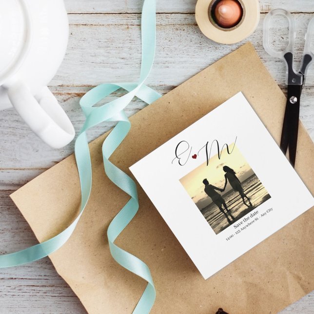 Foto Save the Date Hochzeitsmagnete für Verlobunge Magnetkarte (Add a touch of elegance and sophistication to your special day with our save the date photo magnets!)