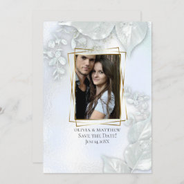 FOTO SAVE THE DATE | Icy Blue Shimmer Einladung