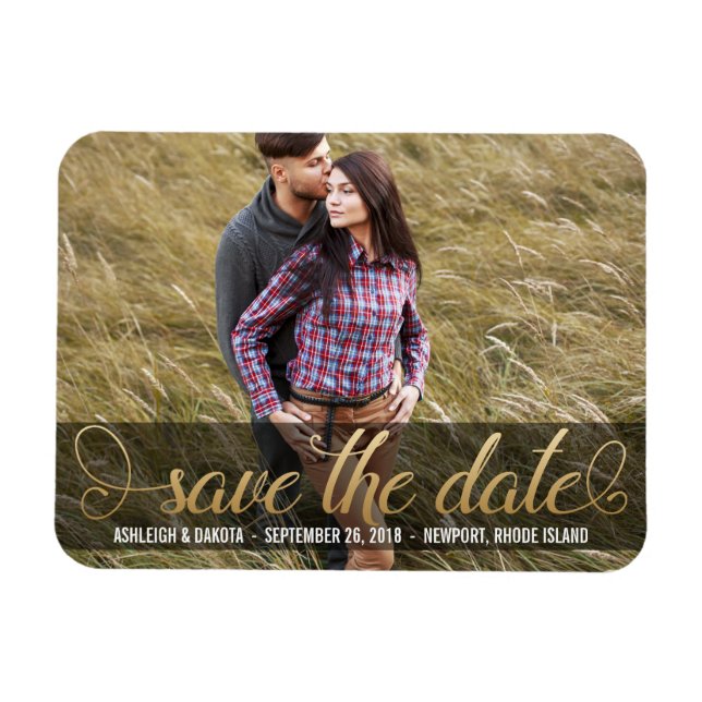 Foto Save the Date | Imitate Gold Magnet (Horizontal)