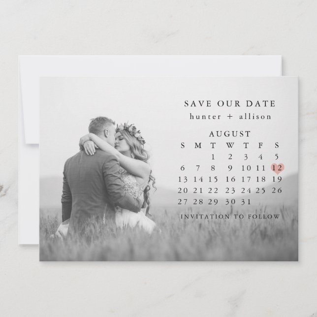 Foto Save the Date Kalender (Vorderseite)