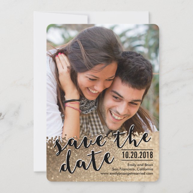 Foto Save the Date-Karte der Liebe Date (Vorderseite)