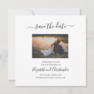 Foto Save the Date Karte Elegante Formal Trendy