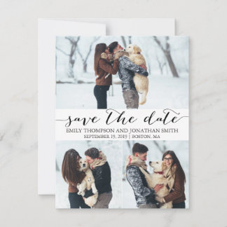 Foto Save the Date Karte mit drei Bildern
