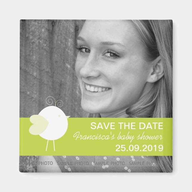 Foto Save the Date Kühlschrankmagnete Babyduschen Magnet (Vorne)