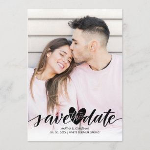 Foto Save the Date Liebe Herz Konfetti Schrift Einladung