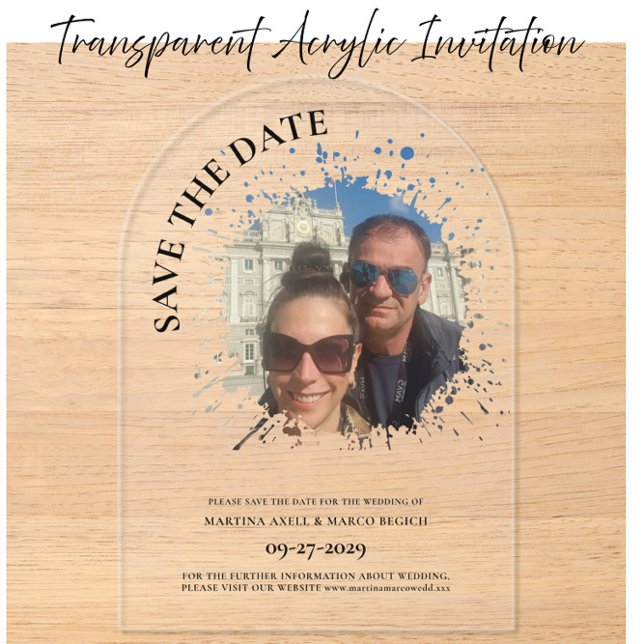 Foto Save the Date löschen Acryleinladungen (Von Creator hochgeladen)