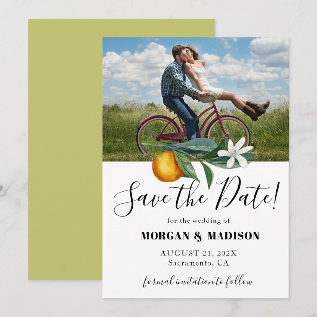 Foto Save the Date Orangen Hochzeit (Vorne/Hinten)
