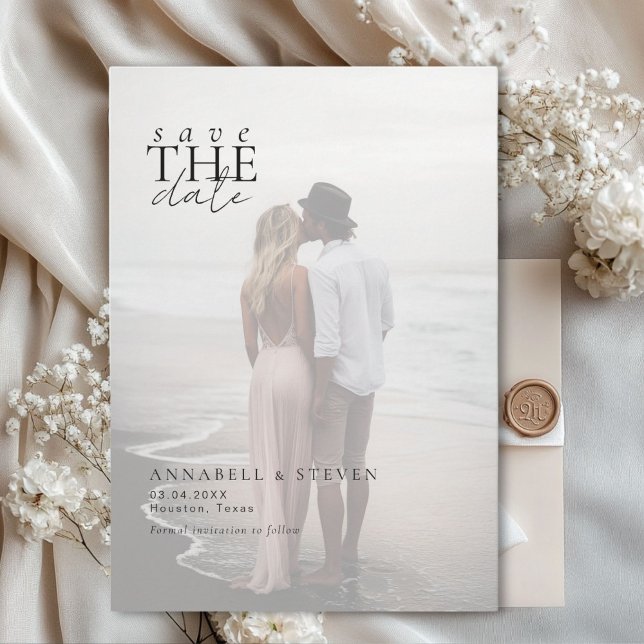 Foto "SAVE THE DATE" Save The Date (1 Photo "SAVE THE DATE" Save The Date Card (with white photo filter))