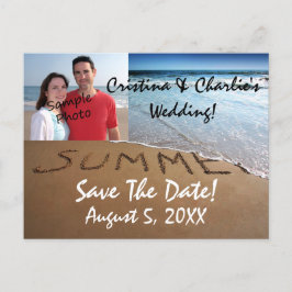 Foto Save the Date Sommerstrand Hochzeitskarten Ankündigungspostkarte