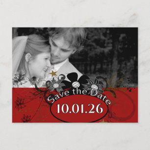 Foto Save the Date Terracotta Ankündigungspostkarte