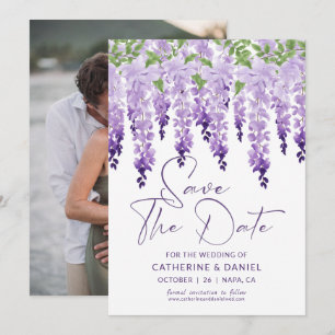 Foto Save The Date Wasserfarbe Wisteria Hochzeit