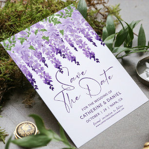Foto Save The Date Wasserfarbe Wisteria Hochzeit