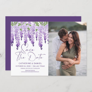 Foto Save the Date Watercolor Wisteria Wedding
