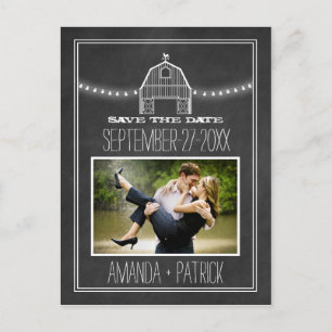 Foto Scheunen Kreidetafel Hochzeit Save The Date K Ankündigungspostkarte