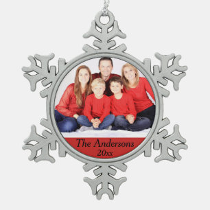 Foto-Schneeflocke-Jahr-Weihnachtsverzierung Schneeflocken Zinn-Ornament