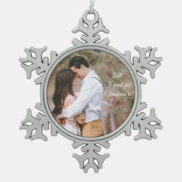 Foto Schneeflocken Zinn-Ornament