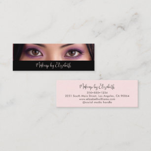 Foto Schwarz Blush Rosa Schrift Makeup-Artist Mode Mini Visitenkarte