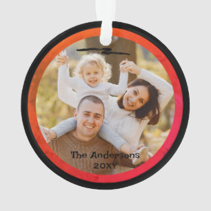 Foto Schwarz und Orange Full Moon Happy Halloween Ornament