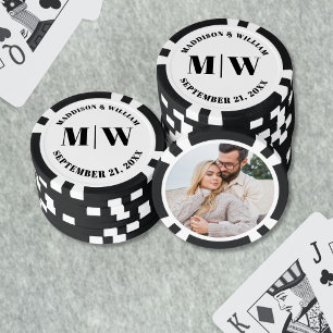 Foto Schwarz Weiß Hochzeitsgeschenk Pokerchips