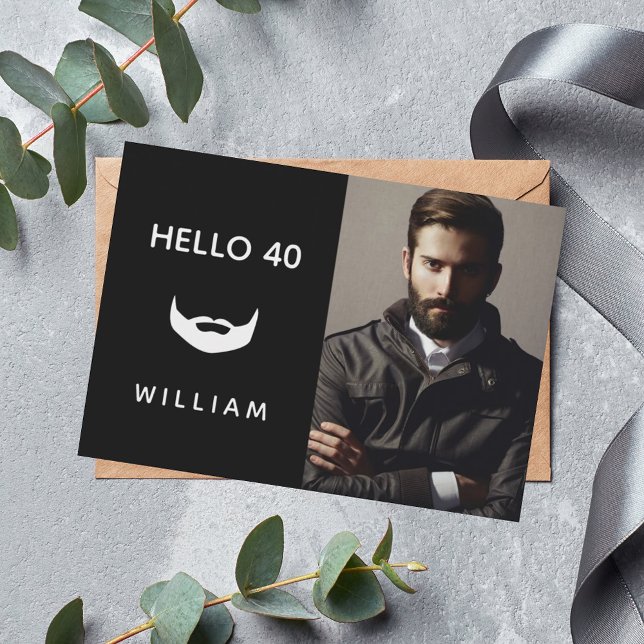 Foto Schwarz-weißer Bart Einladung (Von Creator hochgeladen)