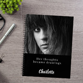 Foto Schwarz-weißes Zitat Notizbuch