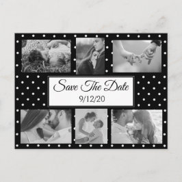 Foto "Schwarze und weiße Punkte" Save the Date Pos Ankündigungspostkarte