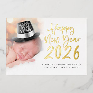 Foto Script glücklich Neues Jahr 2026 Kalender rea Folien Feiertagskarte