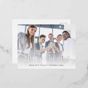 Foto Script LOgo QR Code Happy Holidays Real Folien Feiertagspostkarte