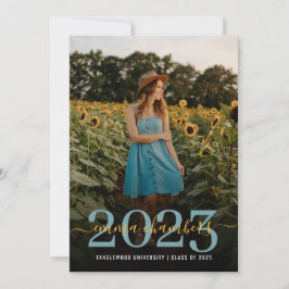 Foto Script Overlay Sunflowers Graduation Party Einladung