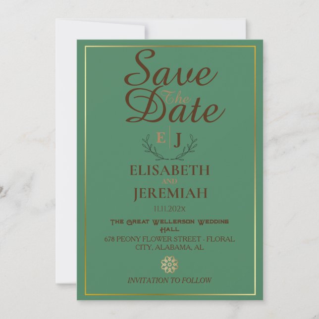Foto Script Wedding Save the Date Announcement Einladung (Vorderseite)