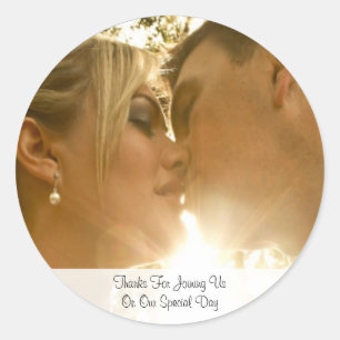 Foto Script Wedding Vielen Dank Runder Aufkleber
