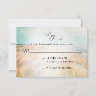 *~* Foto Sea Dune Beach Grass - Hochzeitsszenario  RSVP Karte