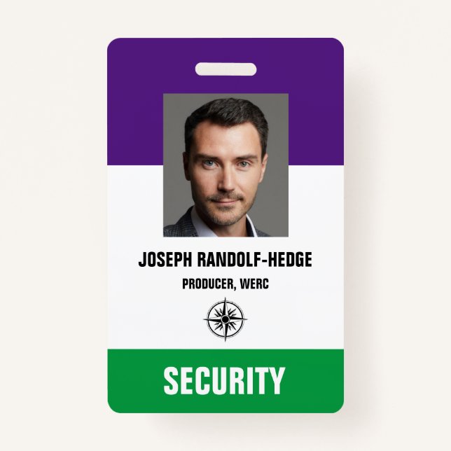 FOTO SECURITY PASS - Foto I.D. Abzeichen Ausweis (Vorderseite)