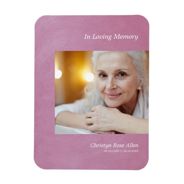 Foto Sehr geehrter Mensch erinnert sich an Mauve I Magnet (Vertikal)